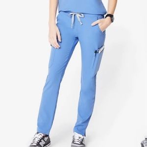 FIGS YOLA SCRUB PANTS - CEIL BLUE (S petite)